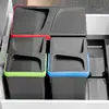 Image de Base Pour Tiroirs De Cuisine Recycle, 2 Compartiments, Module 600mm, Plastique Gris Anthracite - Emuca