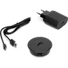 Image de Chargeur de surface sans fil pour mobile Airtop 2 avec USB-A - Ø60mm - 5V DC / 2.1A (USB-10W/Qi-10W) - Plastique noir - Plastique