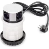 Image de Multiconnecteur Vertikal Push diamètre 100mm - 3 prises de type Schuko - 1 USB type A - 1 USB type C - Acier et Plastique - Peint en noir