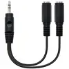 Image de Nanocable 10.24.1200 câble audio 0,15 m 2 x 3.5mm 3,5mm Noir - Neuf