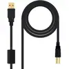 Image de Nanocable 10.01.1202 câble USB USB 2.0 2 m USB A USB B Noir - Neuf