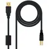Image de NanoCable 10.01.1205 - Câble USB 2.0 avec ferrite, type A/M-B/M, connecteur, noir, 5mts