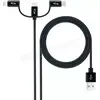 Image de Cable 3en1 Nanocable USB-A 2.0 vers Micro USB, Type C & Lightning M/M 1m (Noir) #6POURCENT