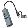 Image de Nanocable Convertisseur USB-C+USB-A/M 3.0 vers Ethernet + 3xUSB-A 3.0 - Neuf