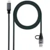 Image de Nanocable 10.01.4111-L150-COMB, 1,5 m, USB A/USB C, USB C, USB 3.2 Gen 2x2, 20 Gbit/s, noir