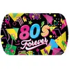 Image de Grand Plateau plastique rigide rectangle 24x39cm, AnnÃ©es 80's forever