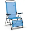 Image de Solenny - Transat Réglable Pour Jardin Ou Plage Relax 5 Positions 75x63x114 Cm Chaise Longue Dossier Anatomique Bleu