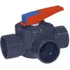 Image de Cepex 15765 Ø50-63 Vanne à disque rotatif 3 voies femelle/femelle Avec raccord solvant Anneaux Epdm-o Et joint silicone Gris Gris One Size