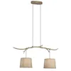 Image de Suspension, Suspension 2 Lampes Sabina Marron En Fabric, Mantra