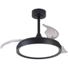 Image de Plafonnier Design, Ventilateur Plafond Led Mistral Mini Noir En Metal, Mantra