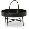 Image de Table Basse Table Auxilaire Ronde Manila Avec Plateau En Mdf Noir Et Structure Métallique En Couleur Noir Mat/diamètre: 60 Cm