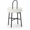 Image de Table Auxiliaire Table Basse Ronde Jaipur Avec Plateau En Mdf Blanc Et Structure Métallique En Couleur Noir Mat/diamètre: 40 Cm