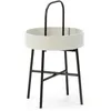 Image de Table Auxiliaire Table Basse Ronde Jaipur Avec Plateau En Mdf Gris Clair Et Structure Métallique En Couleur Noir Mat/diamètre: 40 Cm