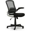 Image de Fauteuil De Bureau À Hauteur Réglable Et Inclinable Cosmos Avec Dossier Maille. Couleur Noire. Accoudoirs Pliables.
