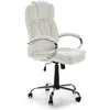 Image de Fauteuil De Bureau À Hauteur Réglable Et Inclinable Nixon Similicuir Blanc
