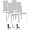 Image de Set De 4 Chaises Salon Chelsea Tapissées Blanc, 42 Cm X 51 Cm X 97 Cm