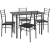 Image de Ensemble De Table Et 4 Chaises Lima Pour Salle À Manger Noir/gris