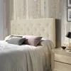 Image de Marckonfort   Tête De Lit Capitonnée 160x100 Cm   Tissu Polyester Beige   Épaisseur 8 Cm   Pieds En Hêtre Massif Coniques   Style Nordique