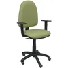 Image de Piqueras Y Crespo - Modelo Ayna - Silla De Oficina Ergonómica Con Mecanismo De Contacto Permanente, Regulable En Altura Y Ruedas De Parqué - Asiento Y Respaldo Tapizados En Tejido Bali Color Verde Oliva (brazos Regulable