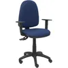 Image de Piqueras Y Crespo - Modelo Tribaldos - Silla De Oficina Con Mecanismo De Contacto Permanente De Doble Maneta Y Regulable En Altura - Asiento Y Respaldo Tapizados En Tejido Bali Color Azul Marino (brazos Regulables Inclui