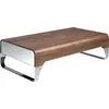 Image de Table basse rectangulaire en noyer et acier chromé 2001