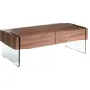 Image de Table basse rectangulaire en noyer et verre trempé 2050