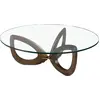Image de Angel Cerdá Table basse ronde en verre trempé et noyer 2053