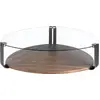Image de Angel Cerdá Table basse triangulaire verre trempé, acier noir et noyer 2055
