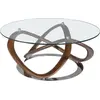 Image de Angel Cerdá Table basse ronde en verre trempé, noyer et acier chromé 2064