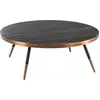 Image de Angel Cerdá Table basse ronde en marbre de porcelaine et acier noir 2068