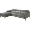 Image de Angel Cerdá Canapé relax avec chaise longue à gauche en cuir gris foncé 6125