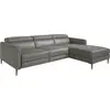 Image de Angel Cerdá Canapé relax avec chaise longue à droite en cuir gris foncé 6126