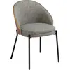 Image de Chaise en tissu gris et bois de noyer 4115