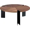 Image de Angel Cerdá Table basse ronde en noyer et acier noir 2113