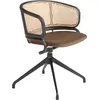 Image de Angel Cerdá Chaise pivotante en rotin et velours marron 4129