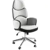 Image de Angel Cerdá Chaise de bureau en tissu gris clair et PVC blanc brillant 4142