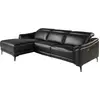 Image de Angel Cerdá Canapé relax chaiselongue gauche en cuir noir 6206