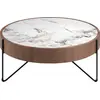 Image de Angel Cerdá Table basse ronde en marbre de porcelaine, noyer et acier noir 2138