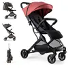 Image de Poussette de voyage Interbaby, compacte, jusqu'à 22 kg, cabine à main, fonction inclinable (rouge)