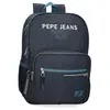 Image de Sac à dos Pepe Jeans Edmon, compatible avec valise à roulettes, bleu, 30 x 40 x 12 cm, polyester, 15,6 litres, bleu, sac à dos pour l'école, compatible avec valise à roulettes   sac à dos double