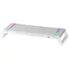 Image de Mars Gaming MGS-ONE White Monitor Stand RGB Chroma Taille réglable Smartphone et Tablet Stand USB Front 2.0