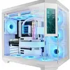 Image de Mars Gaming MC3TCORELCDW, tour moyenne, PC, blanc, ATX, Micro ATX, Mini-ITX, verre trempé, gaming