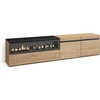 Image de COZY Meuble TV, Banc Télé, 200x35x45cm, Pour les TV jusqu'à 80", Cheminée électrique, Chêne et noir