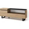 Image de COZY Meuble TV, Banc Télé, 150x35x57cm, Pour les TV jusqu'à 65", Chêne et noir