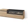 Image de COZY Meuble TV, Banc Télé, 150x35x45cm, Pour TV jusqu'à 65", Cheminée électrique, Chêne et noir