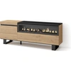 Image de COZY Meuble TV, Banc Télé, 150x35x57cm, Pour les TV jusqu'à 65", Cheminée électrique, Chêne et noir