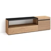 Image de COZY Meuble TV, Banc Télé, 150x35x45cm, Pour les TV jusqu'à 65", Meubles de salon, Chêne