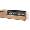 Image de COZY Meuble TV, Banc Télé, 150x35x45cm, Pour les TV jusqu'à 65", Cheminée électrique, Chêne