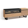 Image de COZY Meuble TV, Banc Télé, 150x35x57cm, Pour les TV jusqu'à 65", Cheminée électrique, Chêne