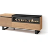 Image de COZY Meuble TV, Banc Télé, 150x35x57cm, Pour les TV jusqu'à 65", Cheminée électrique, Chêne